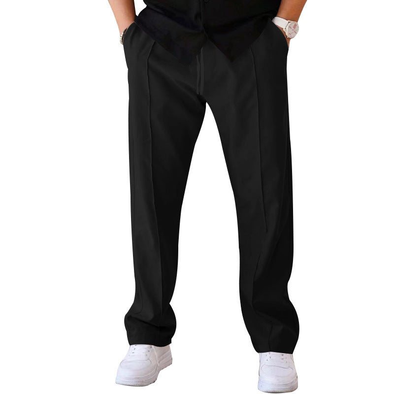 Herren elegante Freizeithose mit geradem Schnitt und klassischen Falten Echoarchiv