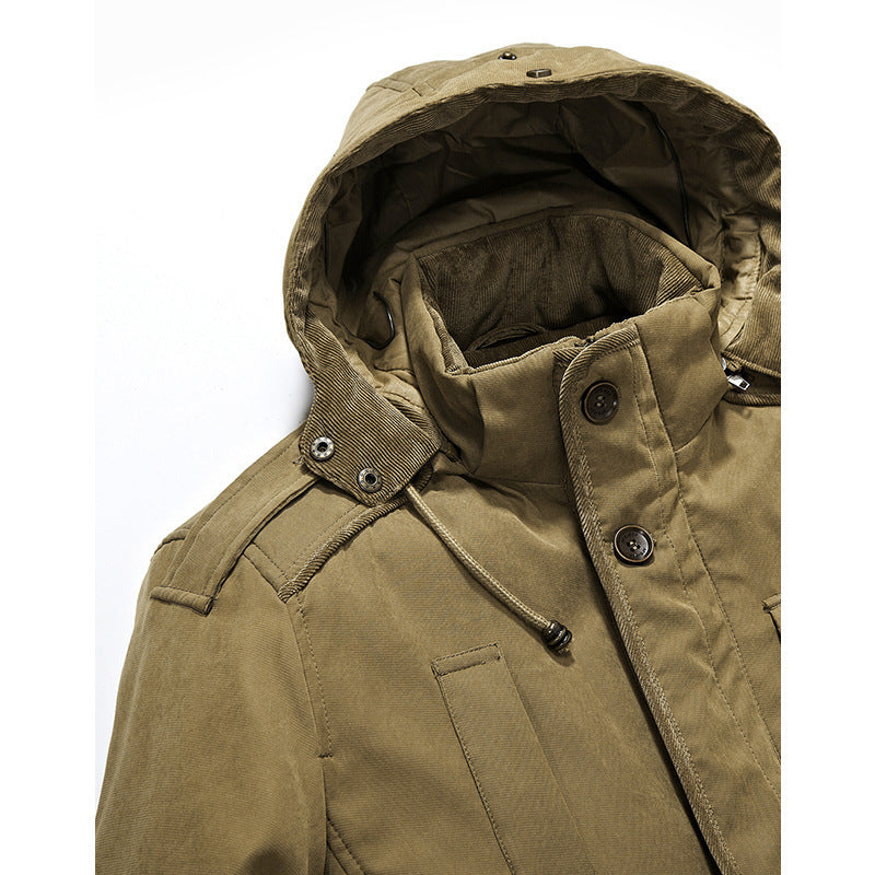 Herren praktische und warme Feldjacke mit abnehmbarer Kapuze Echoarchiv