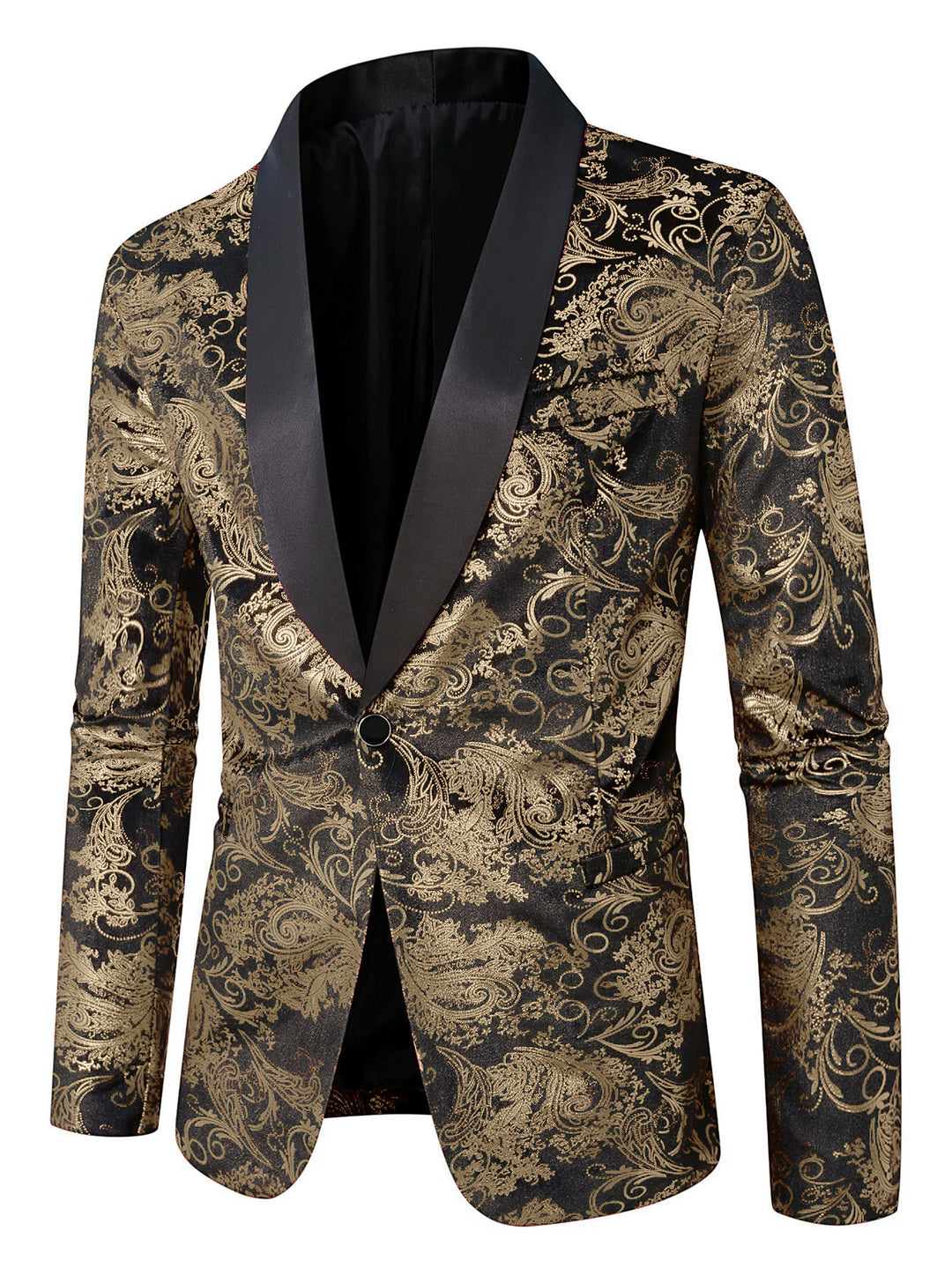 Herren eleganter Pailletten Blazer mit floralem Muster Echoarchiv