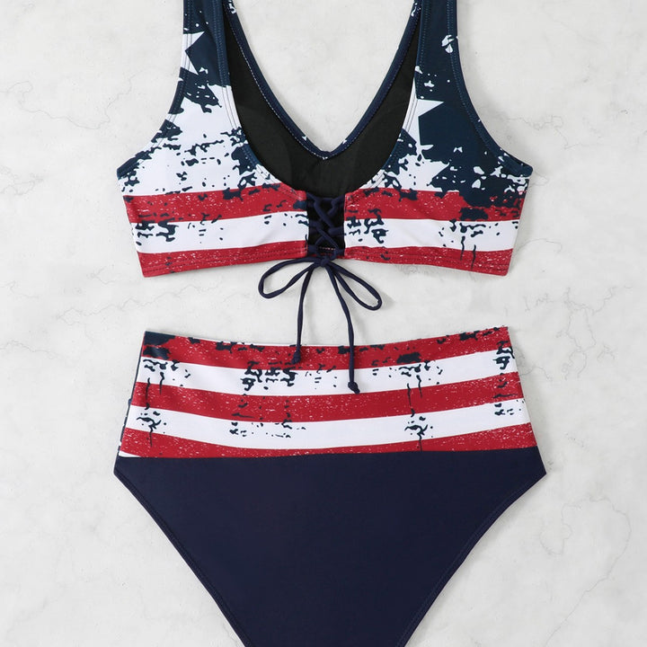 Damen Sportliches Bikini-Set mit hochgeschnittenem Bund Echo Archiv