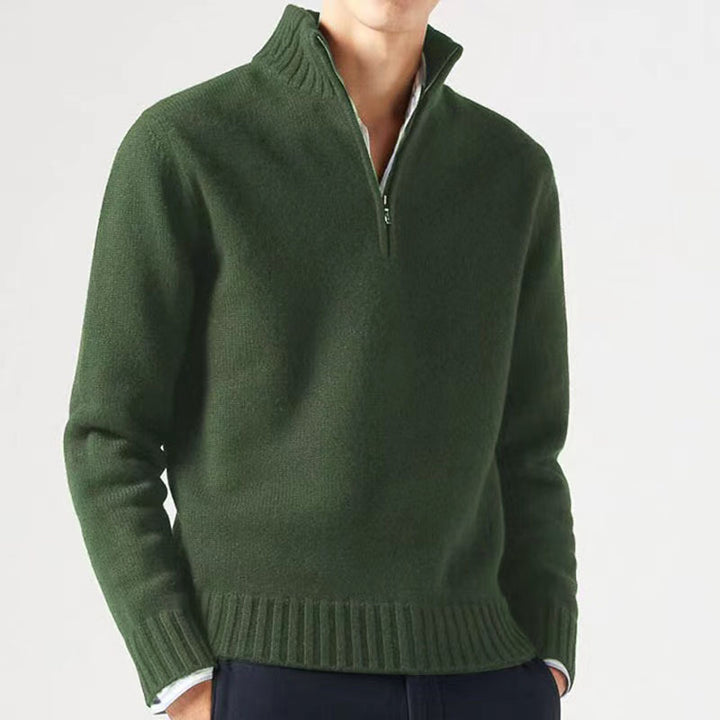 Herren Pullover mit hohem Kragen und modernem Reißverschluss Echoarchiv