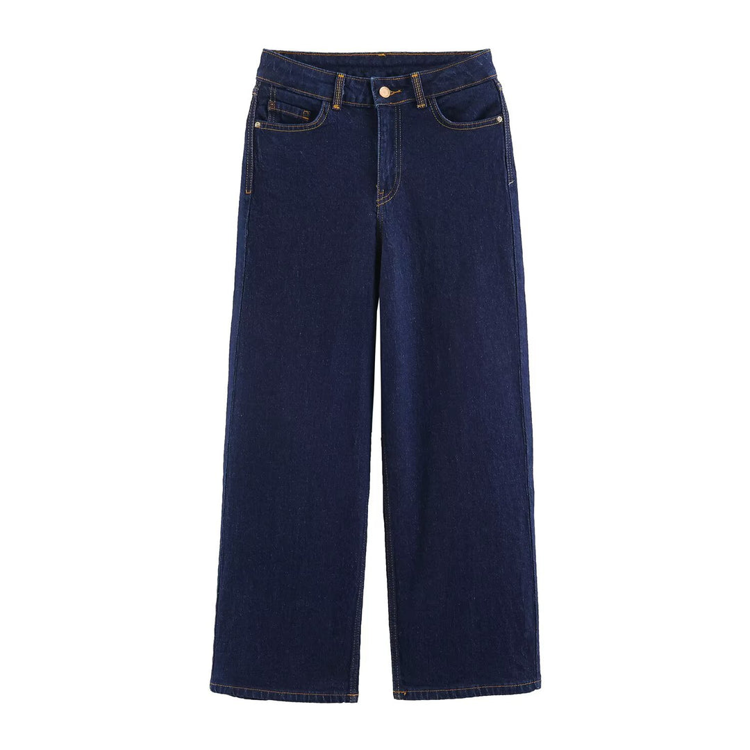 Damen Hochtaillierte Cropped Jeans mit weitem Bein und Fünf‑Taschen‑Schnitt Echo Archiv