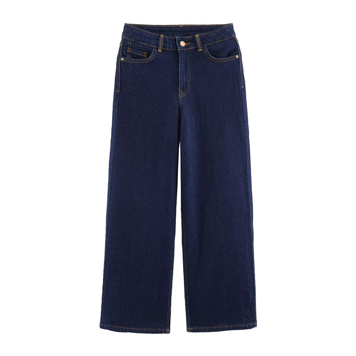 Damen Hochtaillierte Cropped Jeans mit weitem Bein und Fünf‑Taschen‑Schnitt Echo Archiv