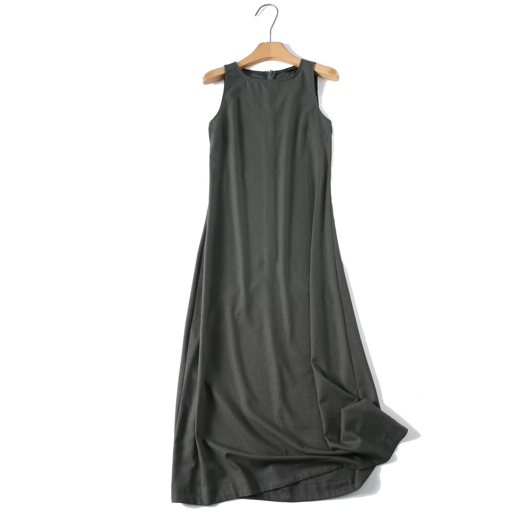 Damen ärmelloses Maxikleid mit elegantem Schnitt aus fließendem Stoff Echo Archiv