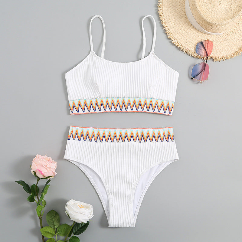 Damen integriertes Bikiniset mit geometrischem Muster Echo Archiv