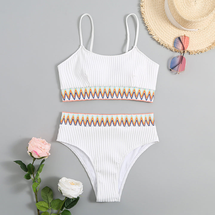 Damen integriertes Bikiniset mit geometrischem Muster Echo Archiv