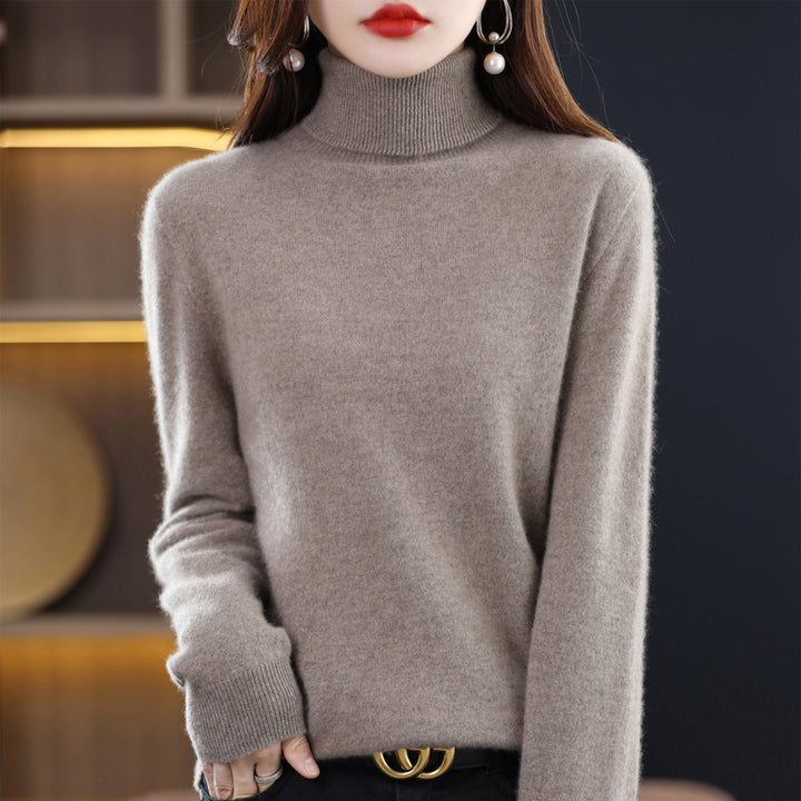 Damen Schmal geschnittener Rollkragenpullover aus kaschmirähnlichem Feinstrick mit softem Flor Echoarchiv