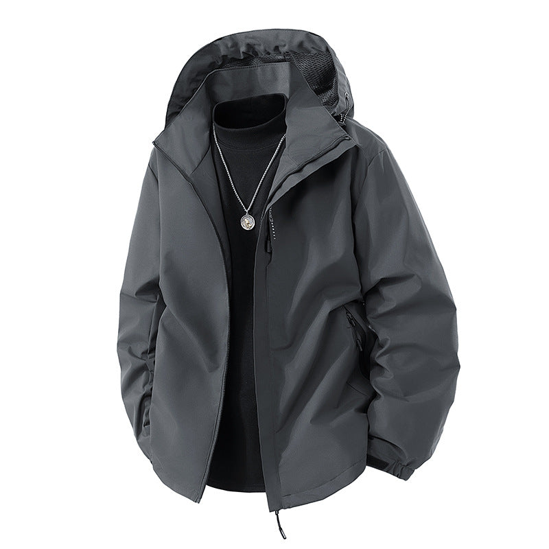 Herren nan leichte wetterfeste Softshelljacke mit verstellbarer Kapuze, winddichter Außenlage und atmungsaktivem Meshfutter Echo Archiv