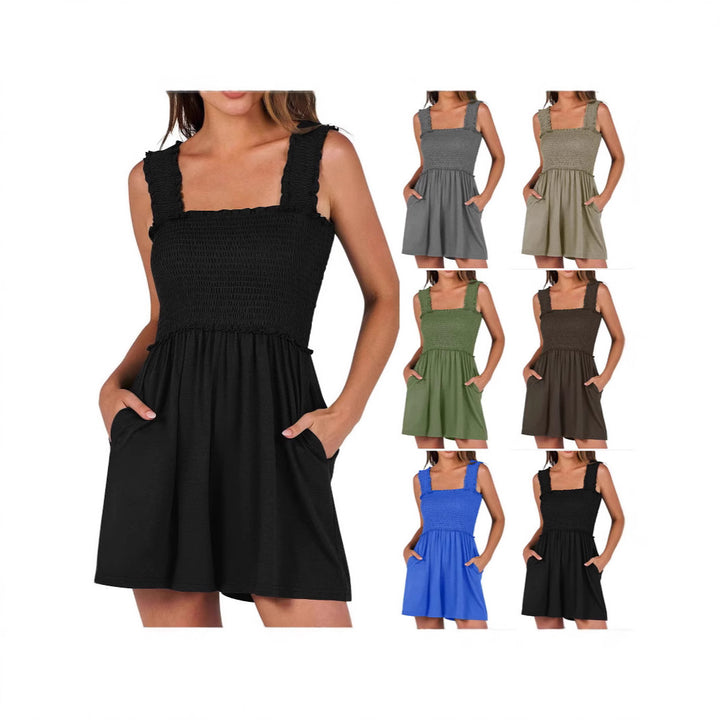 Damen verführerisches Sommerkleid mit Rüschendetails und praktischen Taschen Echo Archiv