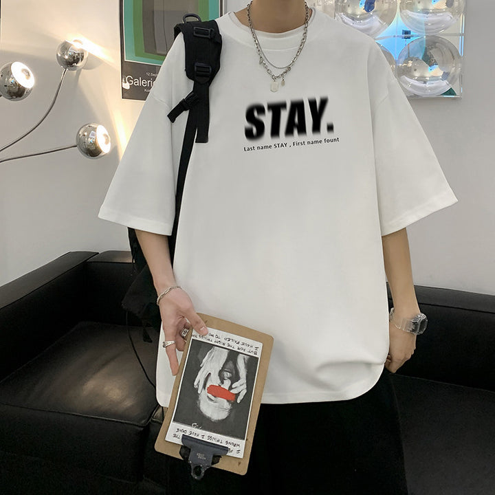 Herren Oversized T-Shirt mit modernem Schriftzug Echoarchiv