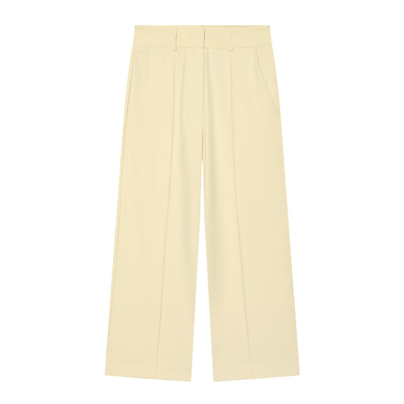 Damen Hochtaillierte weite Culotte-Hose mit Bügelfalte und Bundfalten Echo Archiv