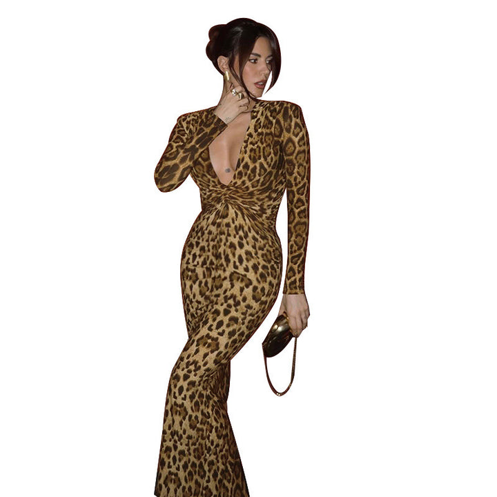 Damen Wickelkleid mit tiefem V-Ausschnitt und eleganter Silhouette Echo Archiv