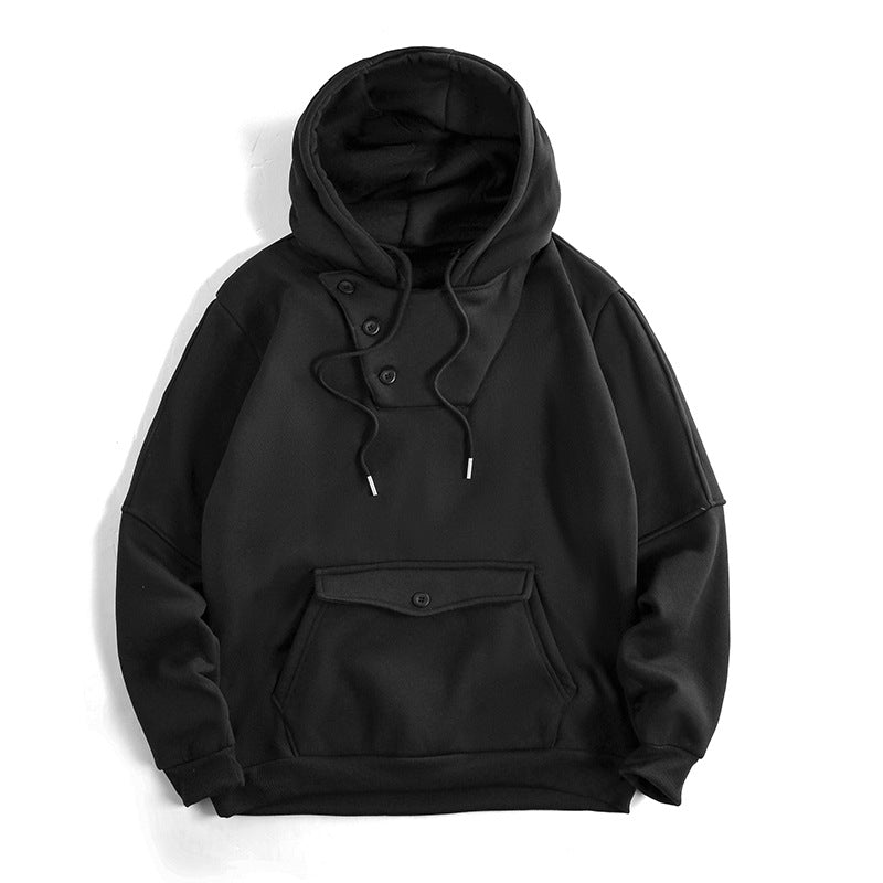 Herren lässiger Kapuzenpullover mit Knopfdetails und praktischen Taschen Echoarchiv