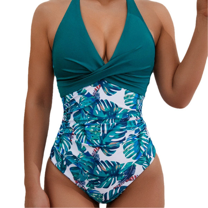 Damen Hochwertiger Einteiler-Badeanzug mit floralem Schnitt und raffiniertem Wickeldesign Echo Archiv