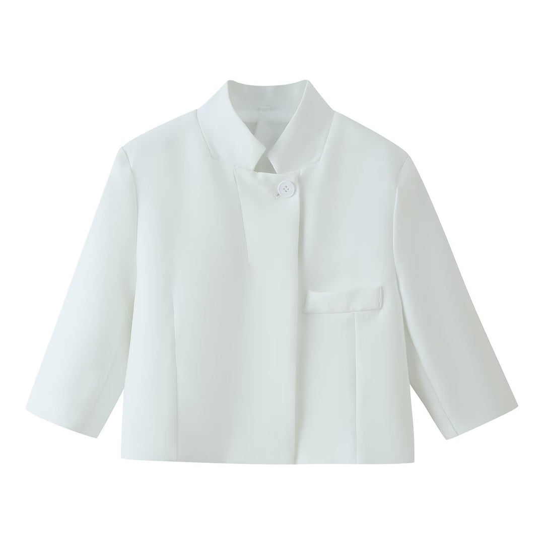 Damen Boxy-Kurzjacke mit Stehkragen und dreiviertelärmeln Echo Archiv