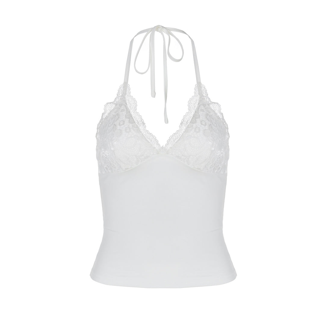 Damen Spitzen-Haltertop mit eleganten Raffungselementen Echo Archiv