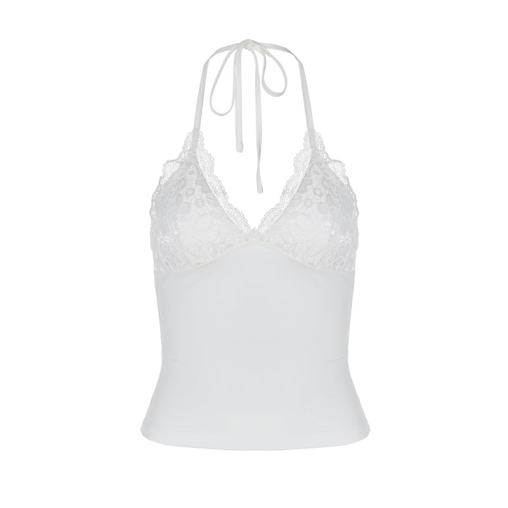 Damen Spitzen-Haltertop mit eleganten Raffungselementen Echo Archiv