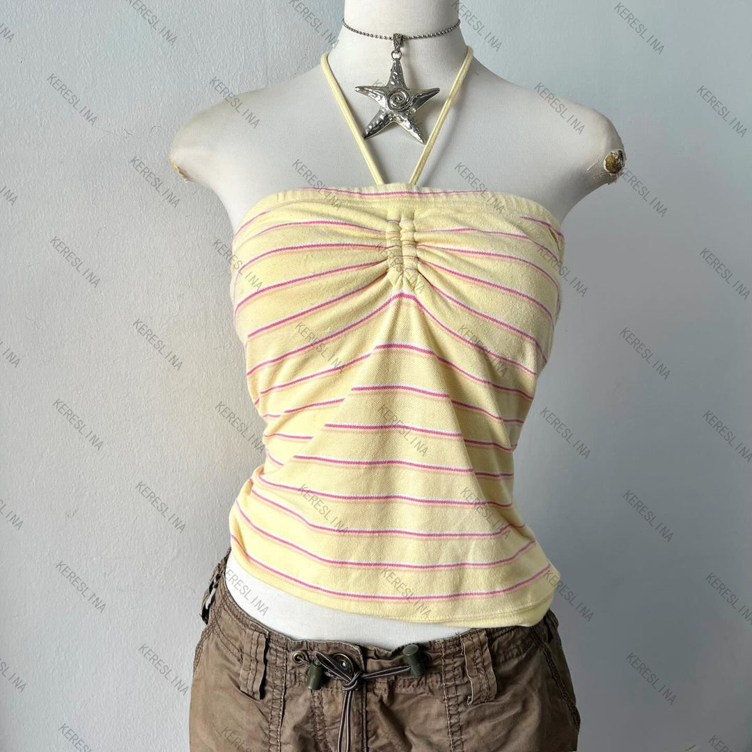 Damen gestreiftes Bandeau-Top Echo Archiv
