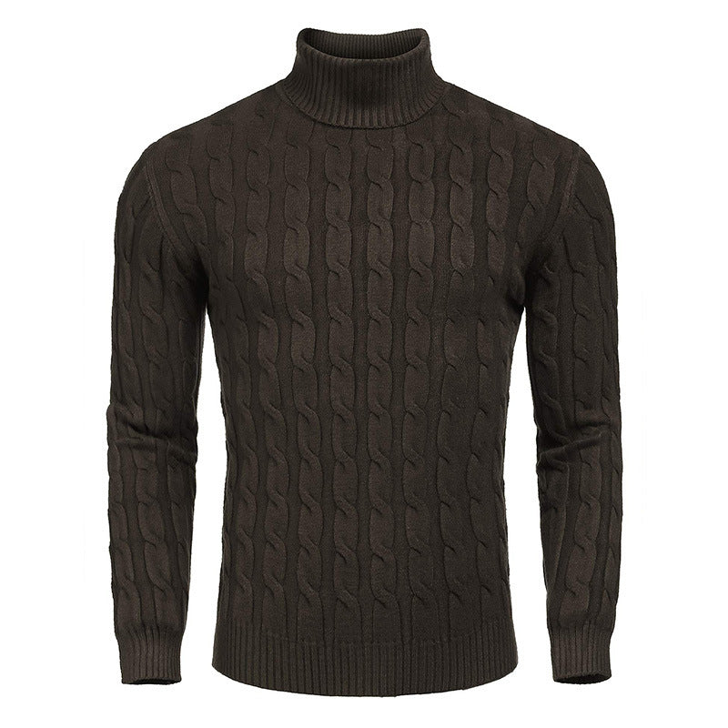 Herren modischer Rollkragenpullover mit Zopfmuster Echoarchiv