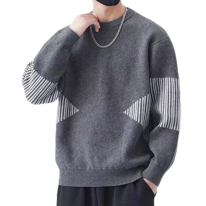 Herren Modischer Strickpullover mit gestreiften Ärmeln Echo Archiv