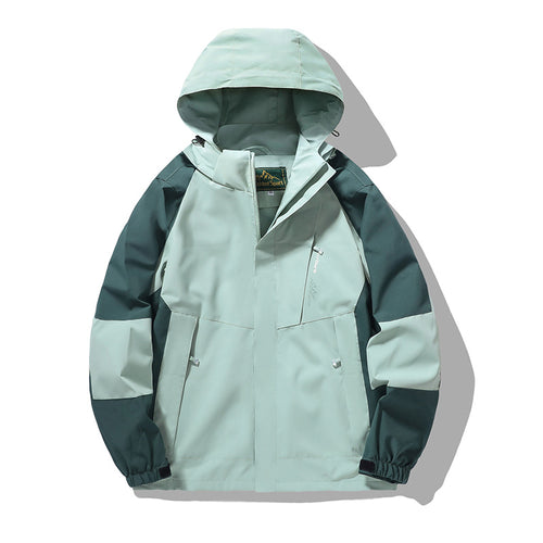 Herren Nano Wind- und wasserabweisende Outdoor-Hoodie-Jacke mit Belüftungsnetz, verstellbarer Kapuze und verdeckter Vorderklappe – Cavarno