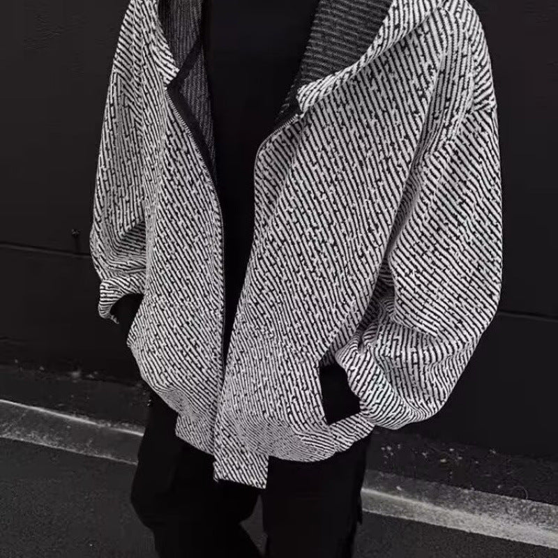 Unisex Oversized Strick-Kapuzenjacke mit Allover-Strukturmuster und Eingrifftaschen Echoarchiv