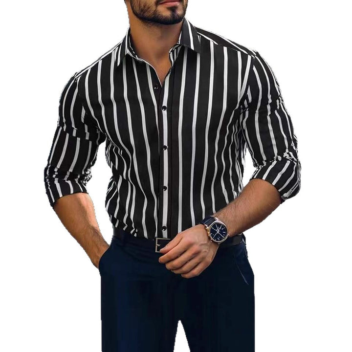 Herren Langarmhemd mit eleganten Streifen und modernem Schnitt Echoarchiv