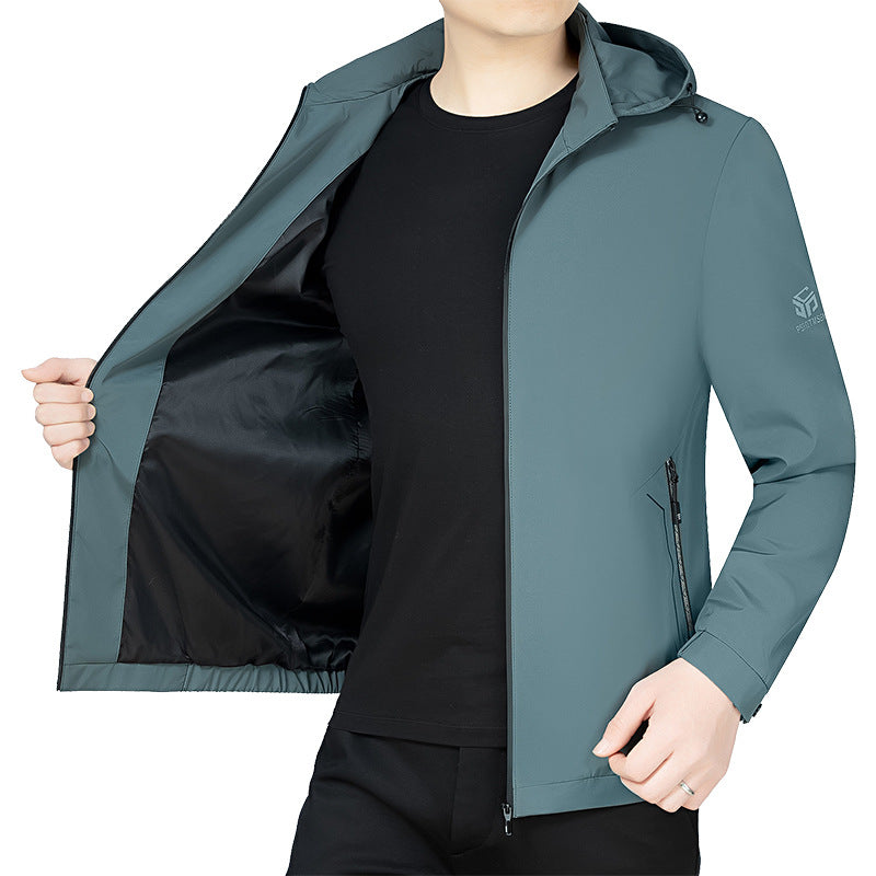 Herren Leichte Kapuzenjacke im urbanen Travel-Style mit Dreiviertelärmeln – Taviero