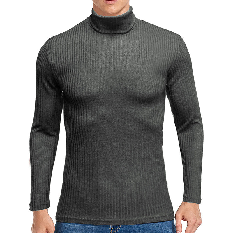 Herren feiner Rollkragenpullover aus strukturiertem Strick Echoarchiv