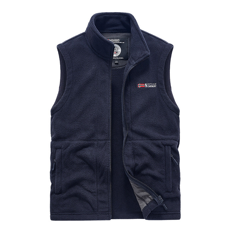 Herren Fleece-Weste mit hohem Kragen und praktischen Taschen Echo Archiv
