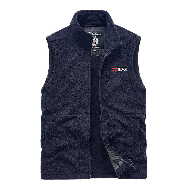 Herren Fleece-Weste mit hohem Kragen und praktischen Taschen Echo Archiv