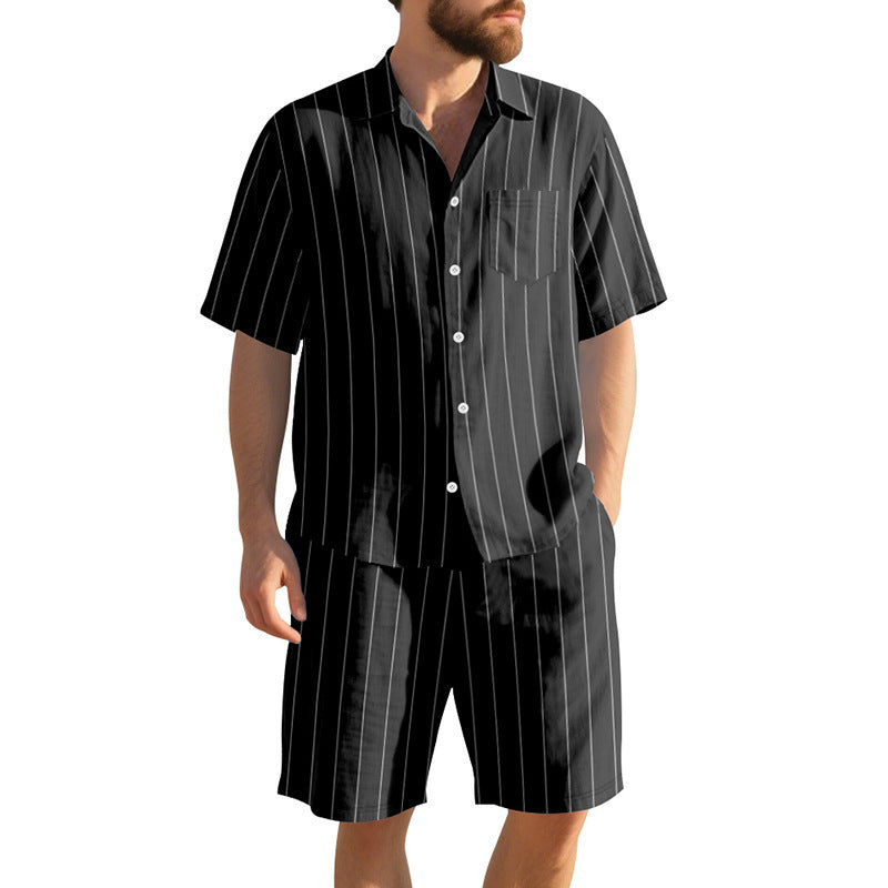 Herren Pyjama-Set mit elegantem Streifenmuster Echoarchiv