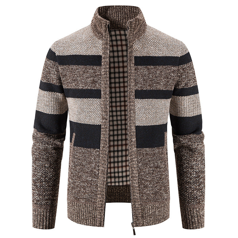 Herren modische Strickjacke mit einem modernen und vielseitigen Karomuster Echoarchiv