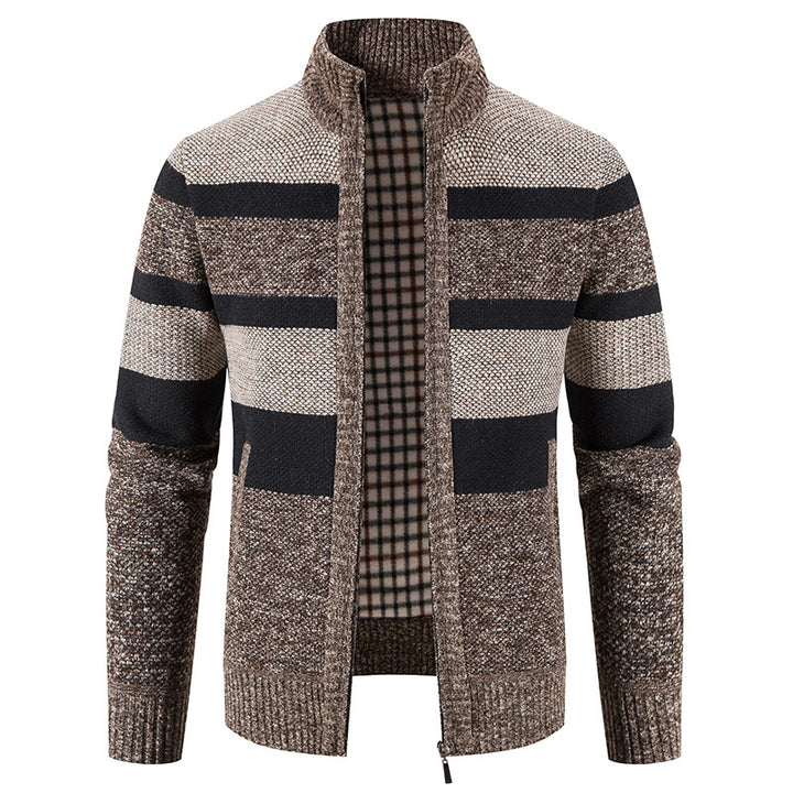 Herren modische Strickjacke mit einem modernen und vielseitigen Karomuster Echoarchiv
