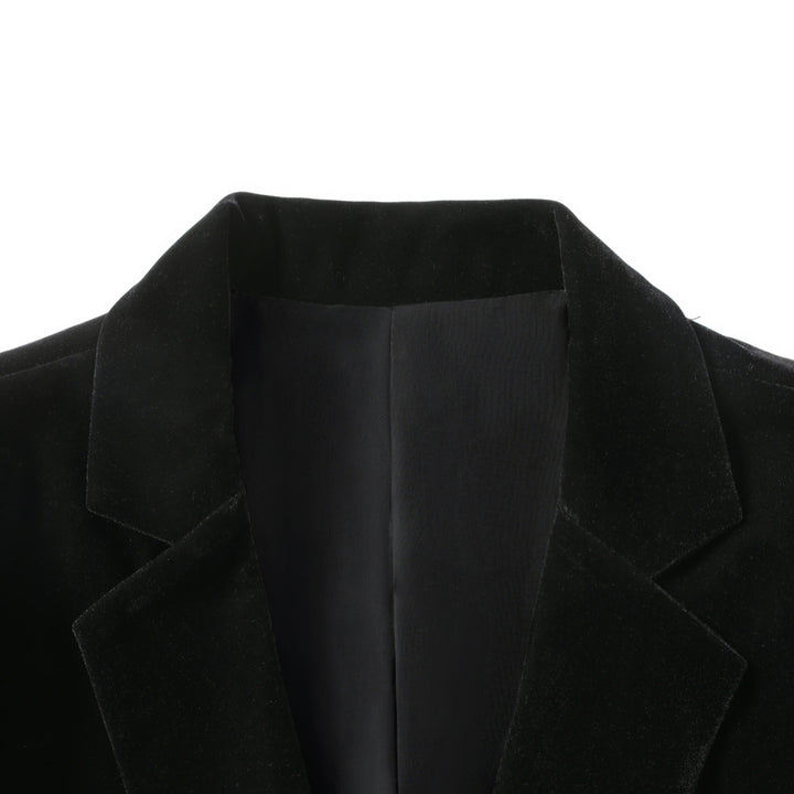 Herren eleganter Samtblazer mit feinen Details Echoarchiv