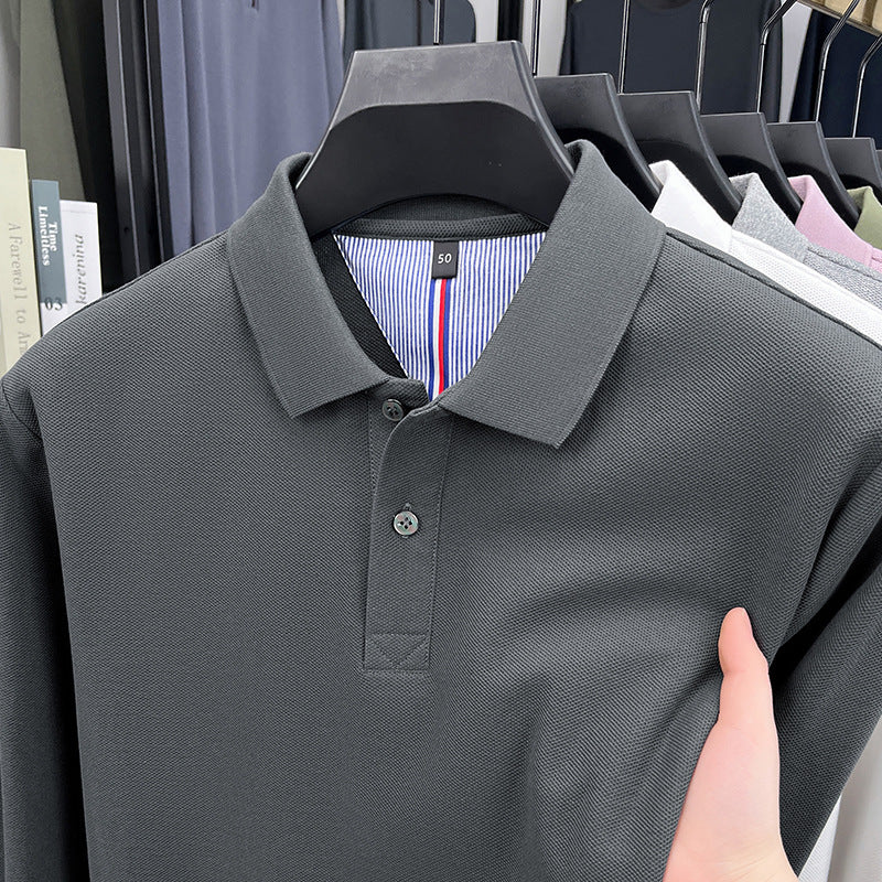 Herren Langärmliges Polohemd mit strukturiertem Design und atmungsaktiven Eigenschaften Echoarchiv