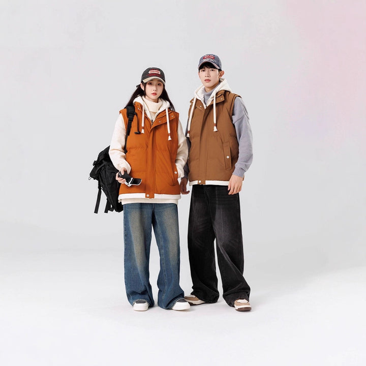 Damen Wattierte Kapuzenweste mit Utility‑Taschen und windabweisender Außenlage Echoarchiv