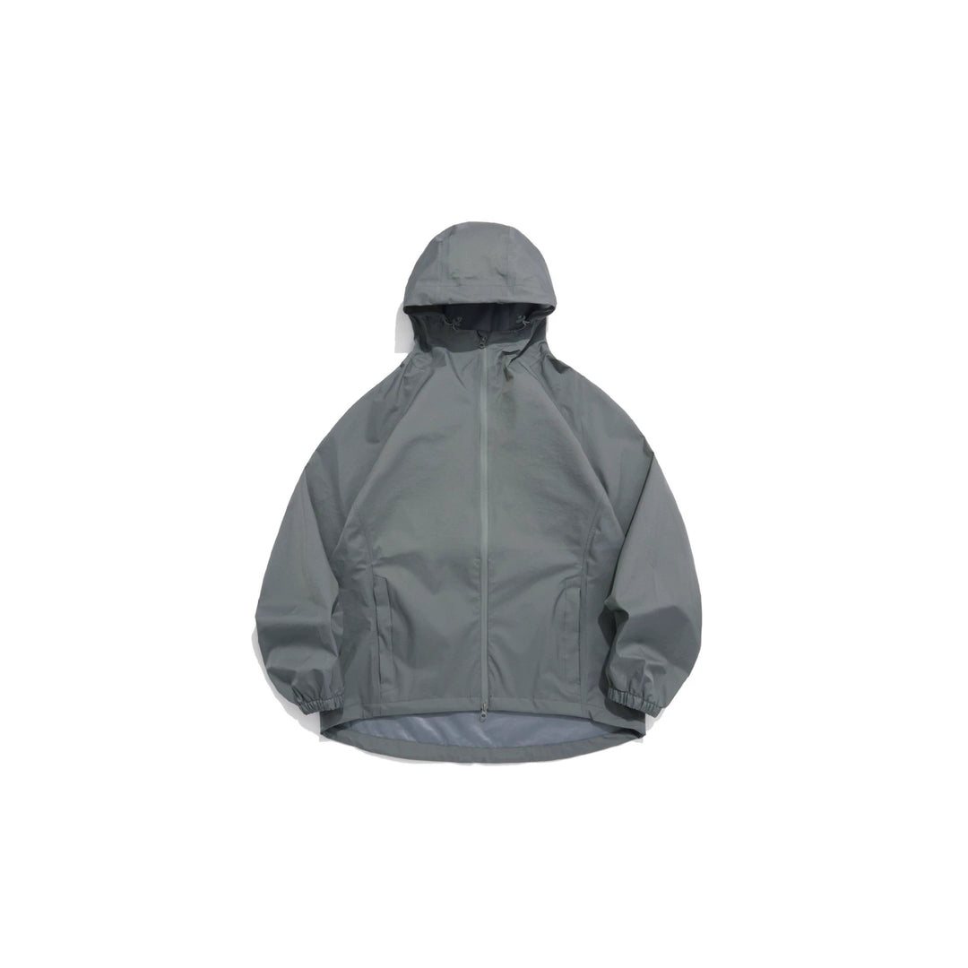 Unisex Leichte Regenjacke mit Kapuze, Zwei‑Wege‑Reißverschluss und verlängertem Saum Echoarchiv