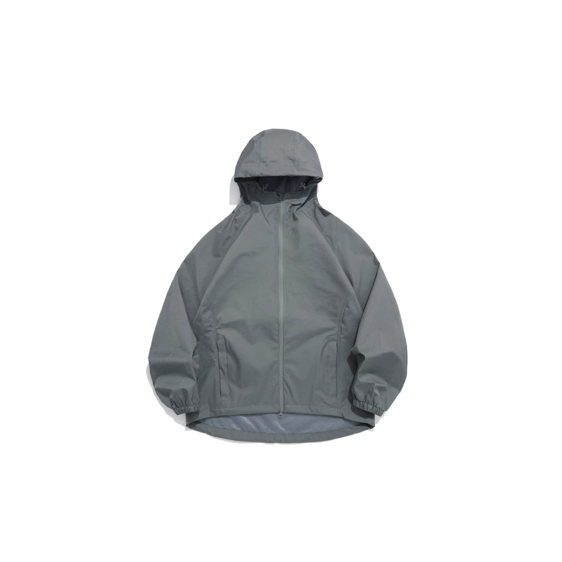 Unisex Leichte Regenjacke mit Kapuze, Zwei‑Wege‑Reißverschluss und verlängertem Saum Echoarchiv