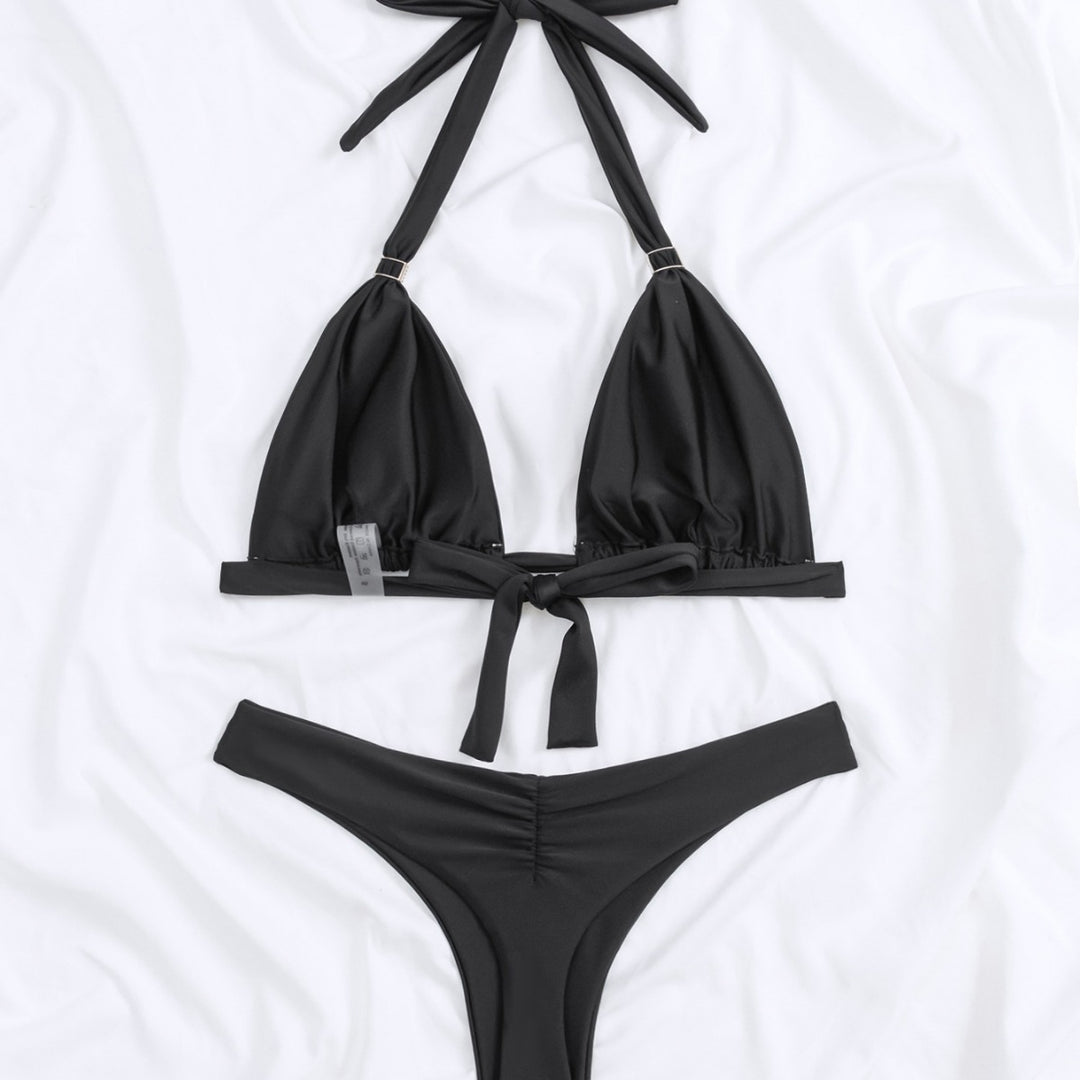 Damen Triangel-Bikini mit elegantem Metallverschluss und hohem Beinausschnitt Echo Archiv