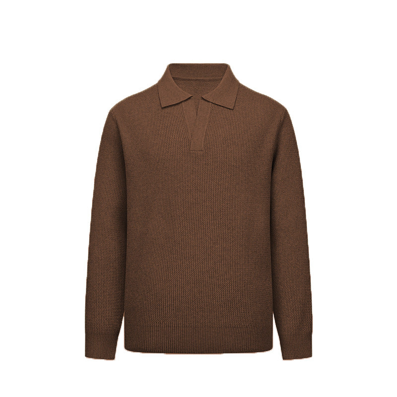 Herren Modisches Langarm Strickpolo Echoarchiv