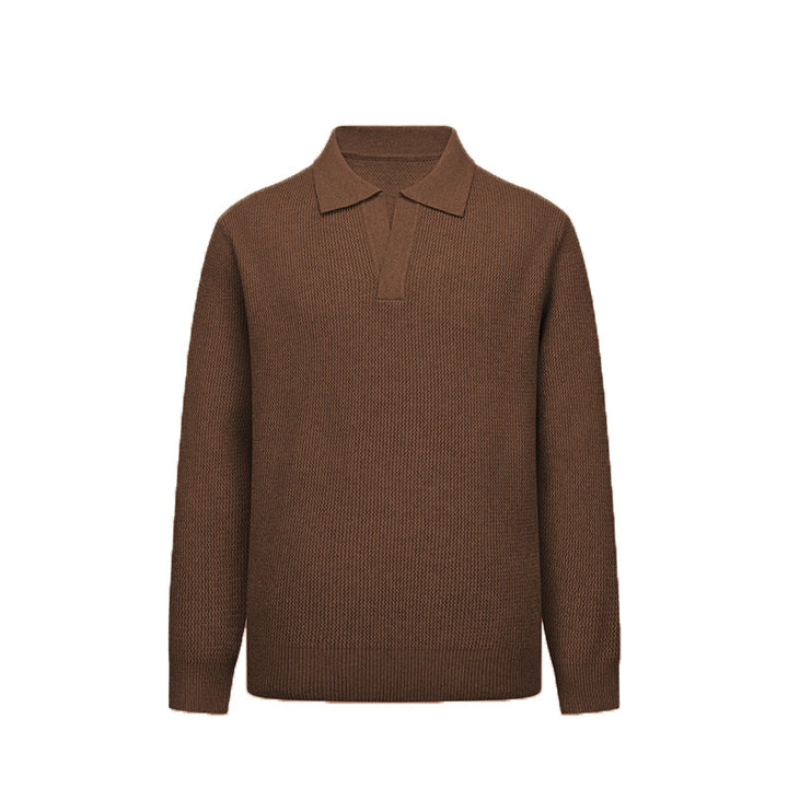 Herren Modisches Langarm Strickpolo Echoarchiv