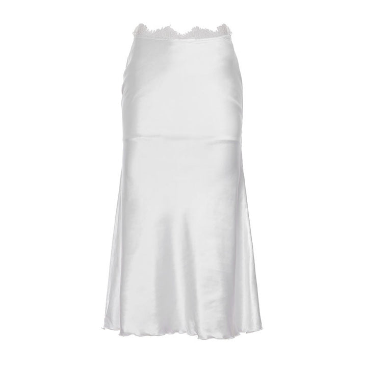 Damen elegantes Satin-Kleid mit feinen Spitzenakzenten Echo Archiv