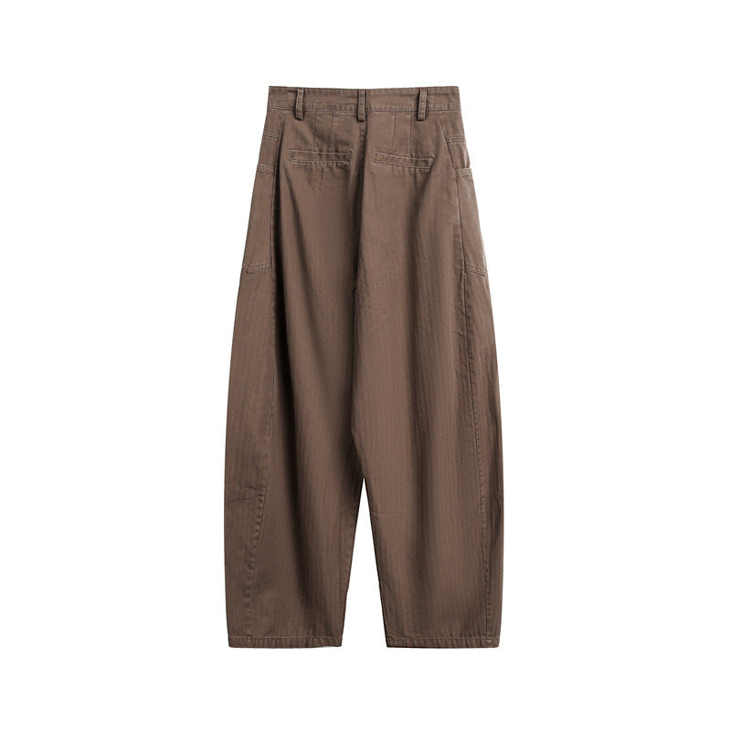 Damen Weite High‑Waist Cargo-Hose mit tiefem Schritt und aufgesetzten Seitentaschen Echoarchiv