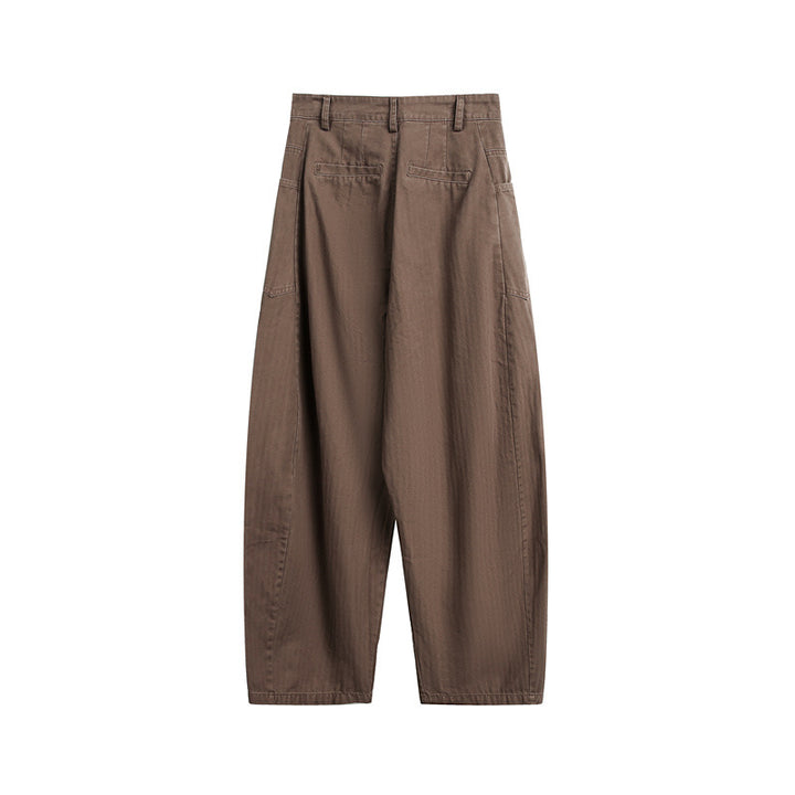 Damen Weite High‑Waist Cargo-Hose mit tiefem Schritt und aufgesetzten Seitentaschen Echoarchiv