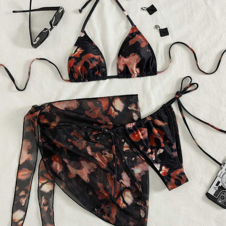 Damen Triangel-Bikini mit transparentem Überwurf Echo Archiv