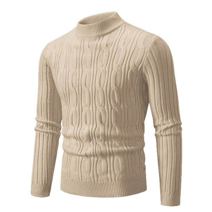 Herren Rollkragenpullover aus hochwertiger Baumwolle mit Zopfmuster Echoarchiv