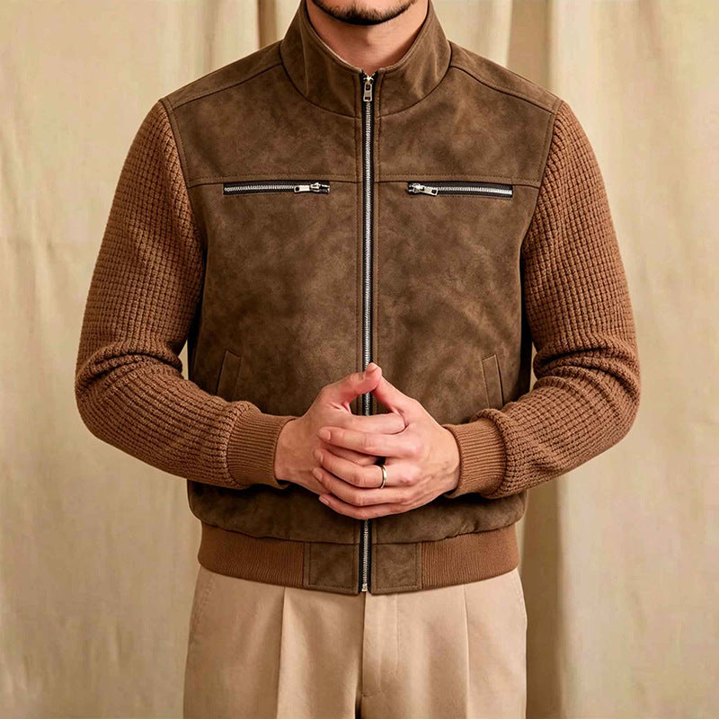 Herren Übergangsjacke mit hohem Kragen und strukturierter Oberfläche Echo Archiv