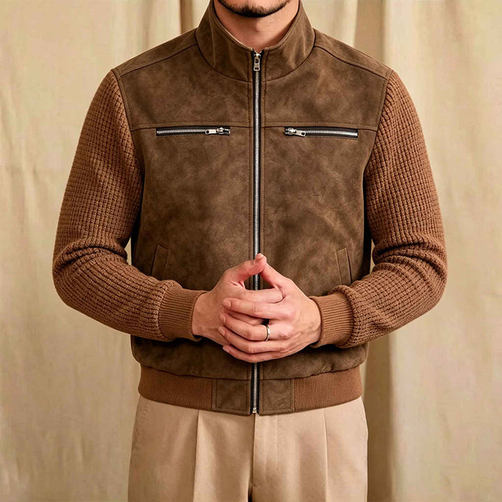 Herren Übergangsjacke mit hohem Kragen und strukturierter Oberfläche Echo Archiv