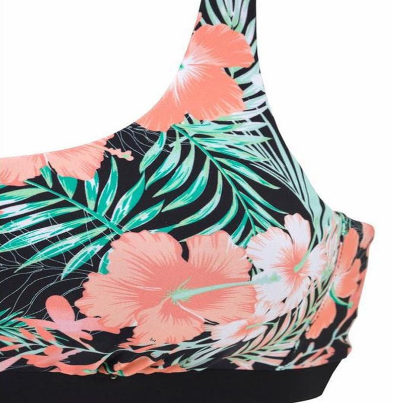 Damen Bikini-Top mit floralem Design und sportlicher Rückenausschnitt Echo Archiv